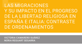 Portada de CAMARERO SUÁREZ, Victoria y REGUART SEGARRA, Núria (2003): Las migraciones y su impacto en el progreso de la libertad religiosa en España e Italia: contraste de ordenamientos, Navarra, Thomson Reuters Aranzadi